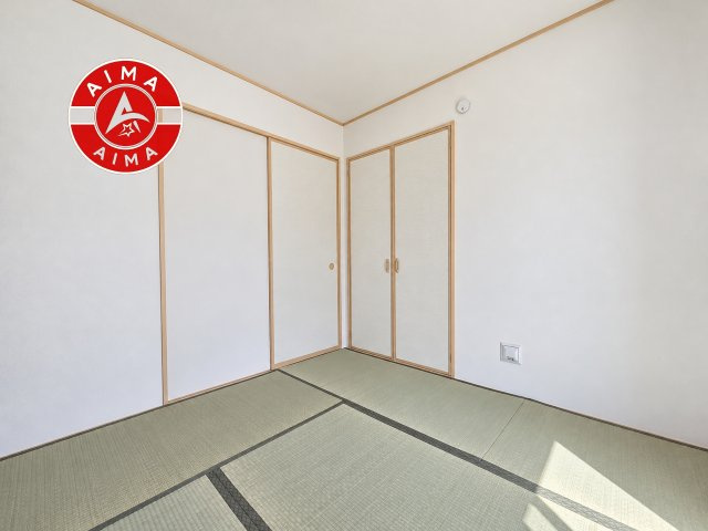 古賀市千鳥2丁目第1-2棟（B号棟）の和室|将来的に、琉球畳を引きまして和室風にすることも可能です。