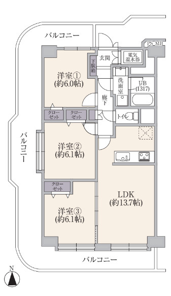 東陽町スカイハイツの間取り