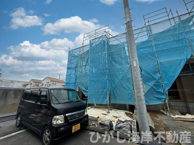 平塚市四之宮1丁目　新築戸建　全７棟の外観|7月4日撮影　建築中　現地外観