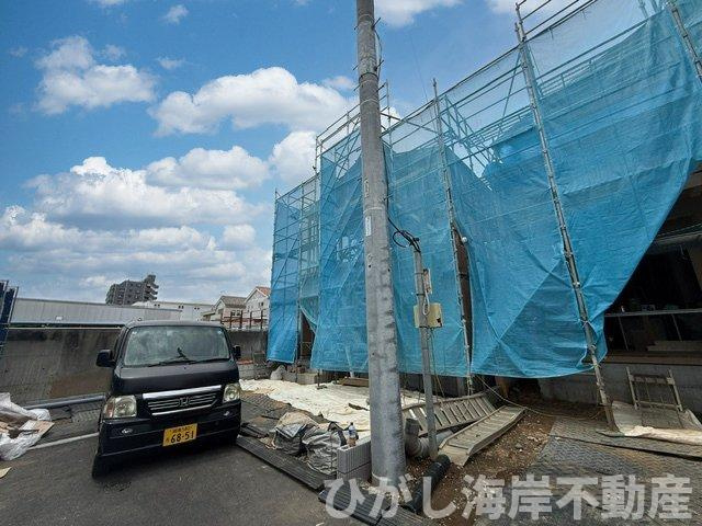 平塚市四之宮1丁目　新築戸建　全７棟の外観|7月4日撮影　建築中　現地外観