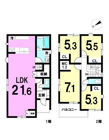 中央区船越町2期2棟の間取り|4LDK+WICになります。