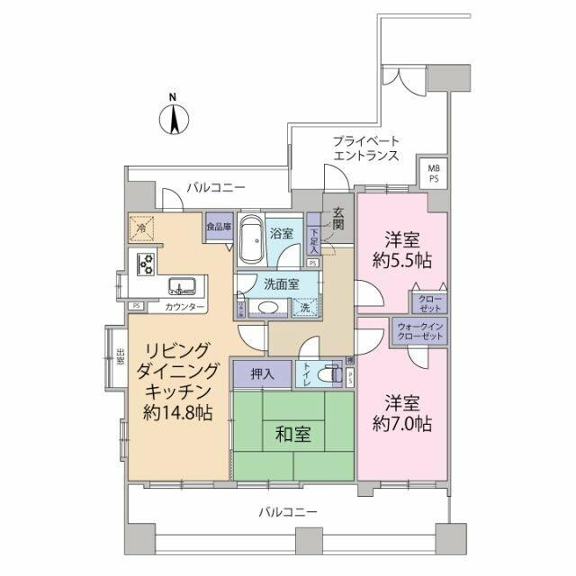 ライオンズマンションセントワーフ横濱の間取り