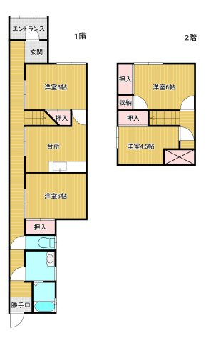 中央４丁目　貸家の間取り