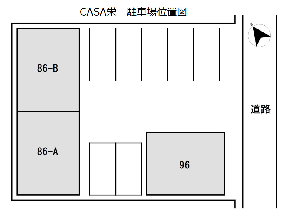 CASA栄パーキングの区画図