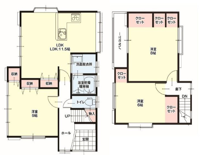 加古郡播磨町古宮1期6丁目　中古戸建の間取り|3LDKです。