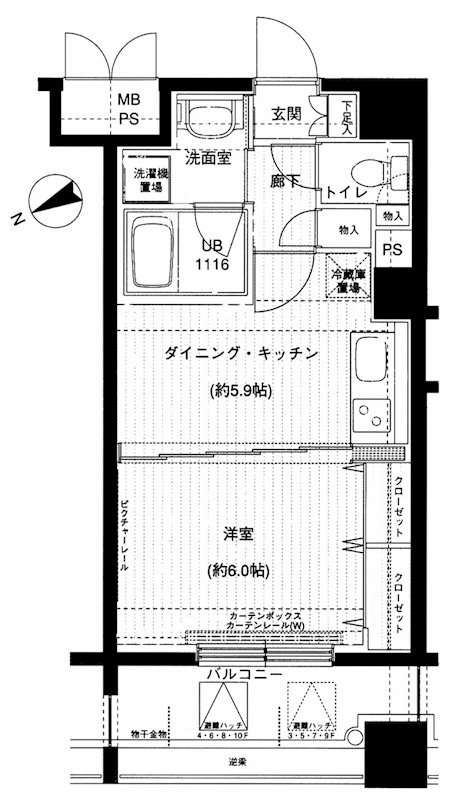 メインステージ上野 の間取り