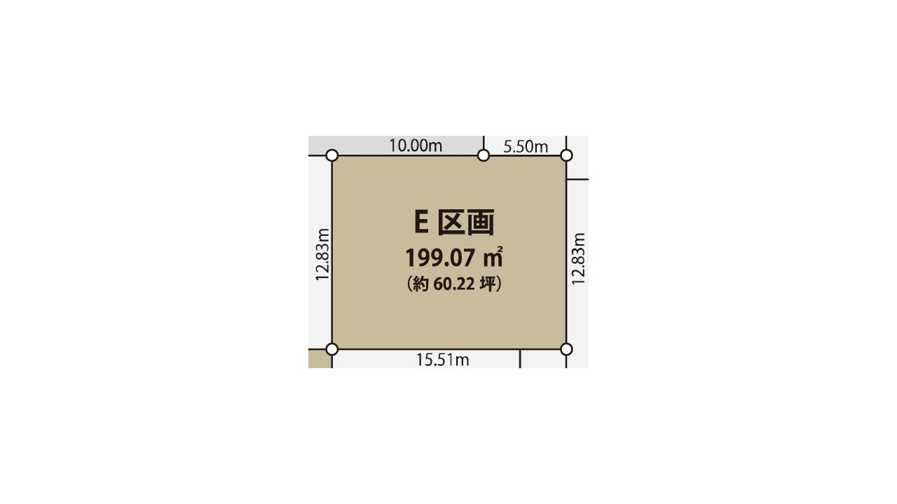日野市大坂上　全５区画土地分譲　E区画の土地図