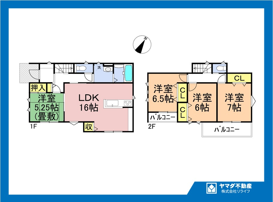 新築戸建　江南市宮後町砂場東　全10区画分譲の間取り|■6号棟　■ヤマダ不動産　株式会社リライフ　
■夢のマイホーム購入をフルサポートします！