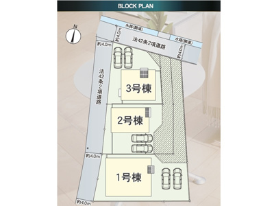 【区画図】 | 新築　クレイドルガーデン玉島阿賀崎第12　全3棟 | 区画図