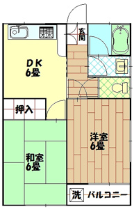 全室6畳以上！ゆとりのある2DKです
