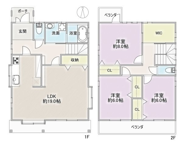 名古屋市中村区横井1丁目戸建の間取り