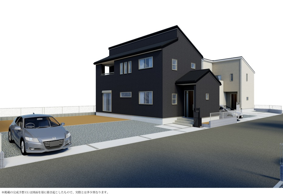 リーブルガーデン  笠間市旭町　第13　4の完成予想図|全棟敷地面積ゆったり60坪以上です。