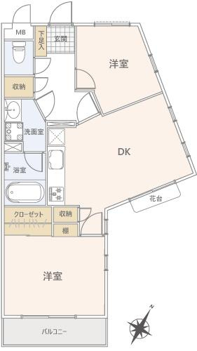 クリオ上大岡Ⅱ2番館の間取り