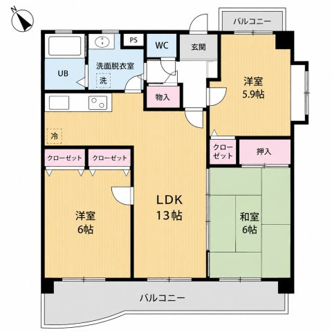 プレミール筑紫の間取り|別号数タイプ