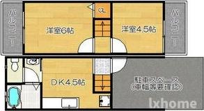 鳥飼本町5丁目連棟貸家の間取り