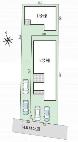 知立市来迎寺町足軽10番5他『仲介手数料無料』新築一戸建て・建売の区画図