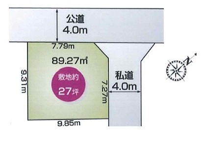 鶴ヶ島市上広谷売地の土地図