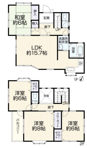 港南区上永谷4丁目　中古戸建て　第1の間取り