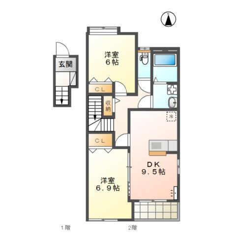ｓｔａｒ　ｔｅｒｒａｃｅ島町　の間取り