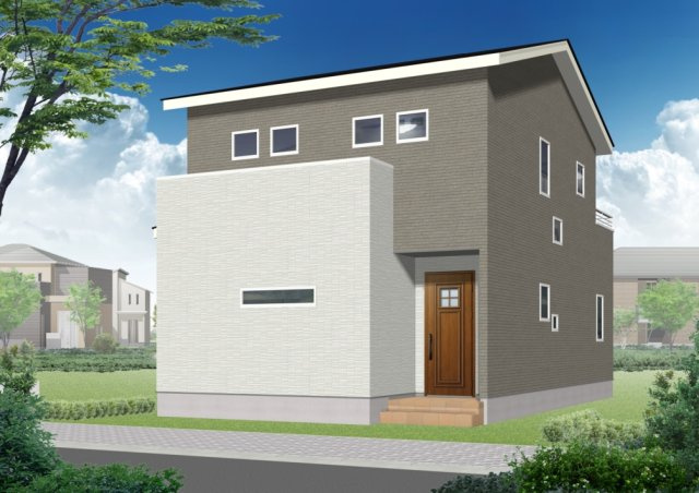 【外観パース】 | つくば市小野川　新築戸建　1号棟 | 徒歩圏内に公園があり、四季折々のイベントを楽しめます☆彡