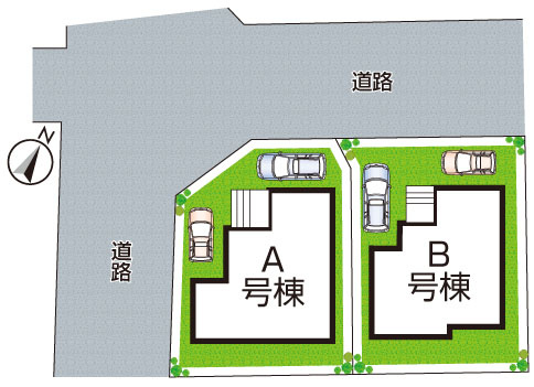 神戸市須磨区竜が台　新築一戸建ての区画図|全2区画