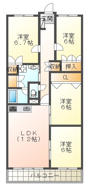 グランドパレス上須磨の間取り