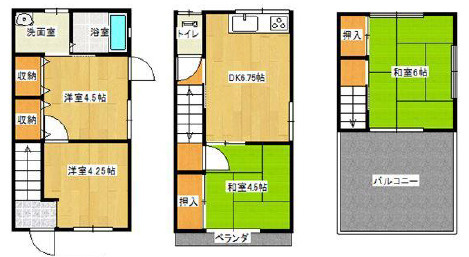 松家貸家の間取り