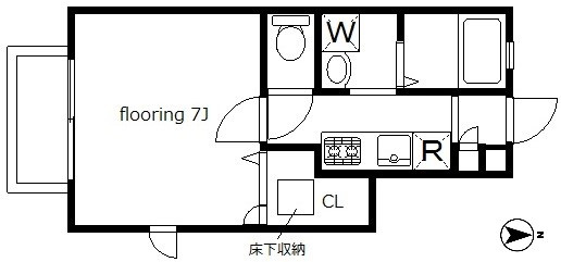 プチコンフォ　駅近　独立洗面台　角部屋の間取り