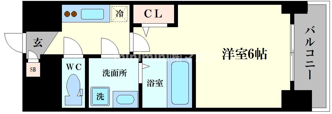 大阪市大正区三軒家東４丁目の賃貸マンションの間取り