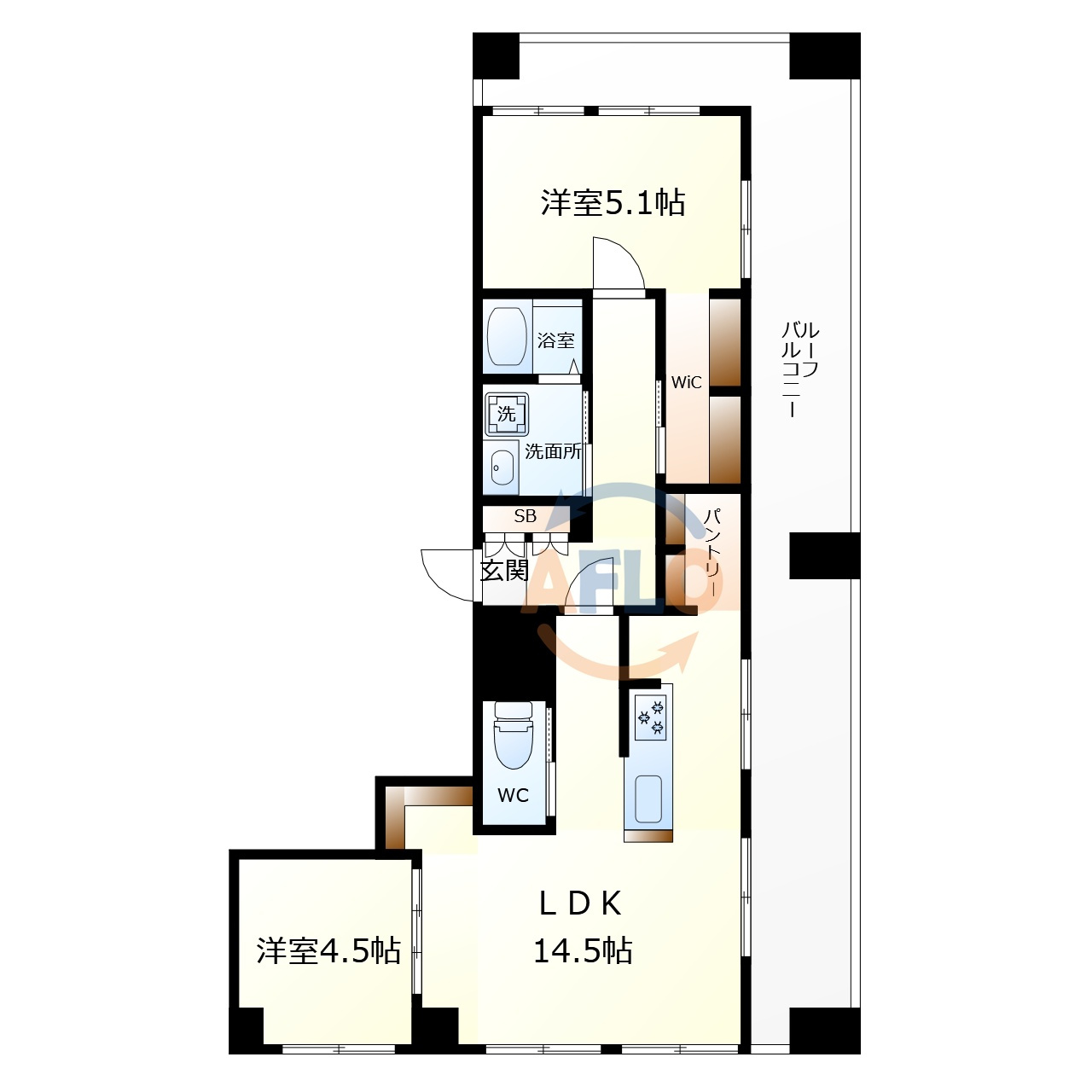 メゾンドール高麗橋　開平小学校区の間取り|メゾンドール高麗橋　間取り