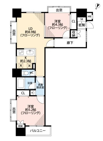 ベルシャンブル小山の間取り