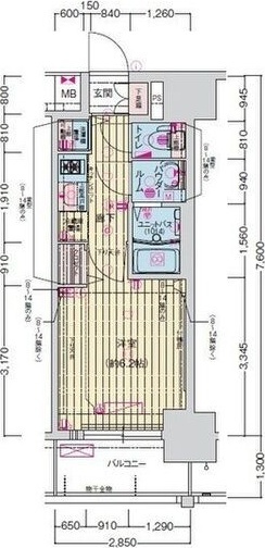プレサンス扇町駅前の間取り