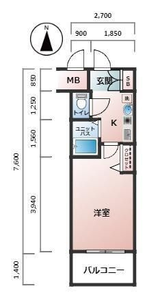 エスリード南森町駅前の間取り