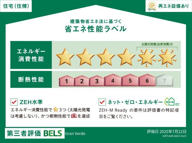 グランベルデの省エネ性能ラベル|住棟