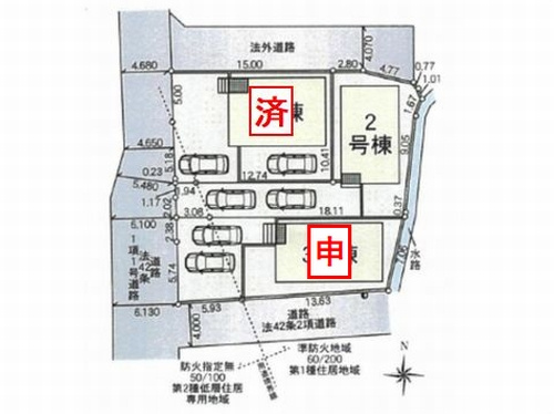 開成町延沢第18　新築一戸建て　２号棟　全3棟の区画図|開成町延沢第18　新築一戸建て　全3棟