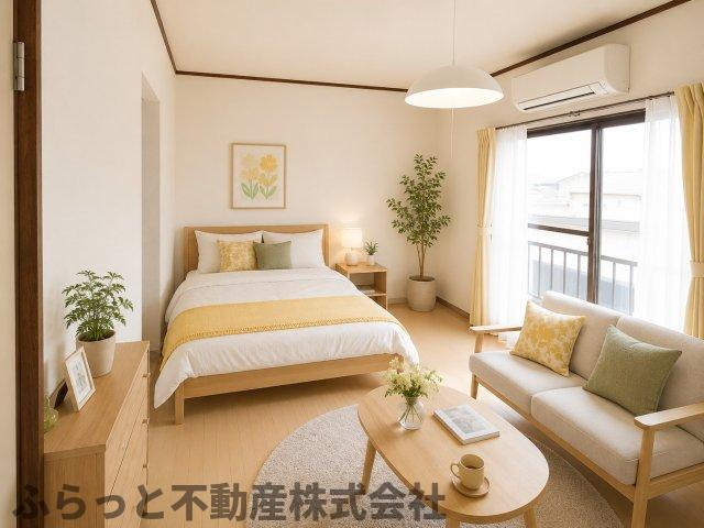 チェリーハイツつくばの居間・リビング|家具・家電はAIによるイメージとなります