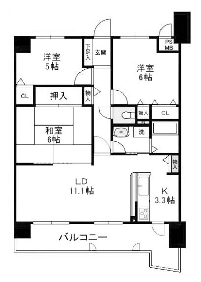 【間取り】 | サンマンションアトレ東向日