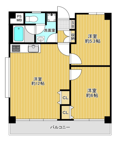 【間取り】 | ダイアパレス野間