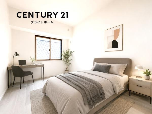 クリオ磯子弐番館の洋室|窓からの光が嬉しい洋室です。
収納もあり、荷物が多い方にも安心です♪
※家具等はCGでの参考レイアウトです。