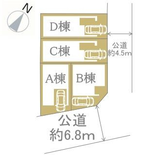 横浜市鶴見区東寺尾１丁目の新築一戸建の区画図|全4区画のD号棟になります。
是非現地をご覧ください！