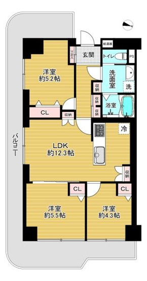【間取り】 | 守口ハイライフB棟