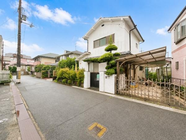 枚方市 長尾西町３丁目　建築条件無　土地の前面道路含む現地写真