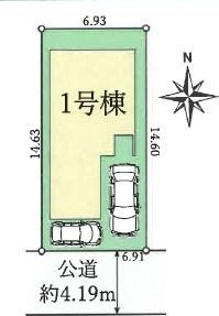枚方市 渚栄町 １期 １号棟　新築 一戸建ての区画図