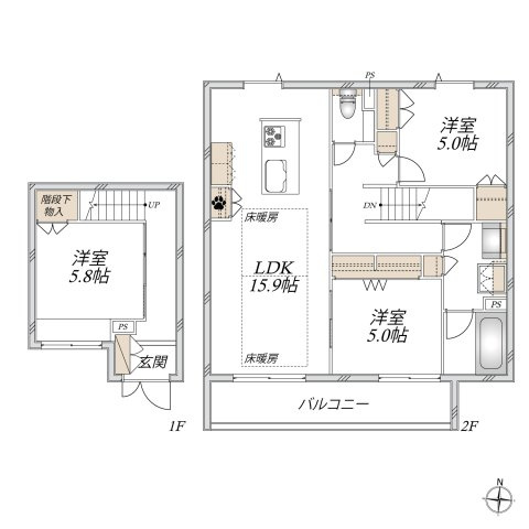 （仮称）善福寺2丁目メゾンの間取り