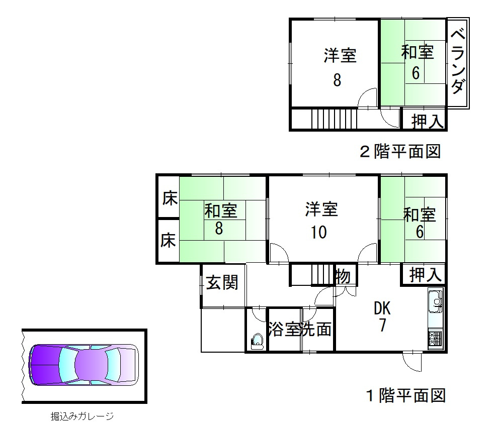 泉南市信達市場　中古戸建の間取り