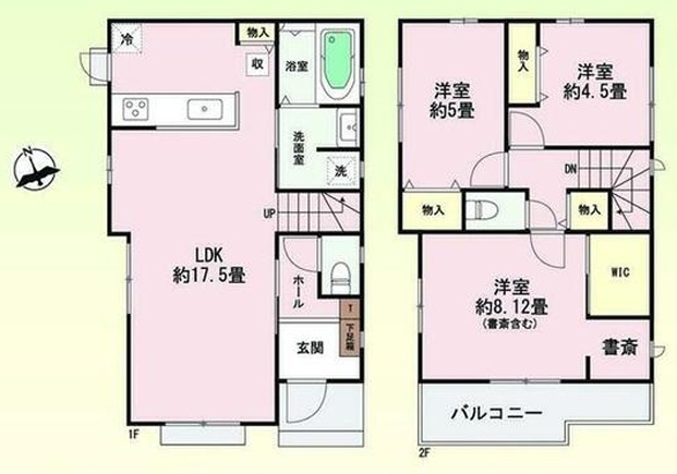 山電東二見徒歩12分　長期優良住宅　魚住町西岡 A号地 新築戸建の間取り