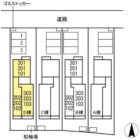 セレスティア助光　D棟の区画図