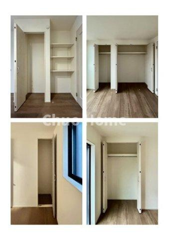 葛飾区新宿5丁目新築分譲住宅の収納|居室にはクローゼットを完備し、自由度の高い家具の配置が叶うシンプルな空間です。お子様の成長と必要になる子供部屋を与えるにはぴったりの間取りですね。