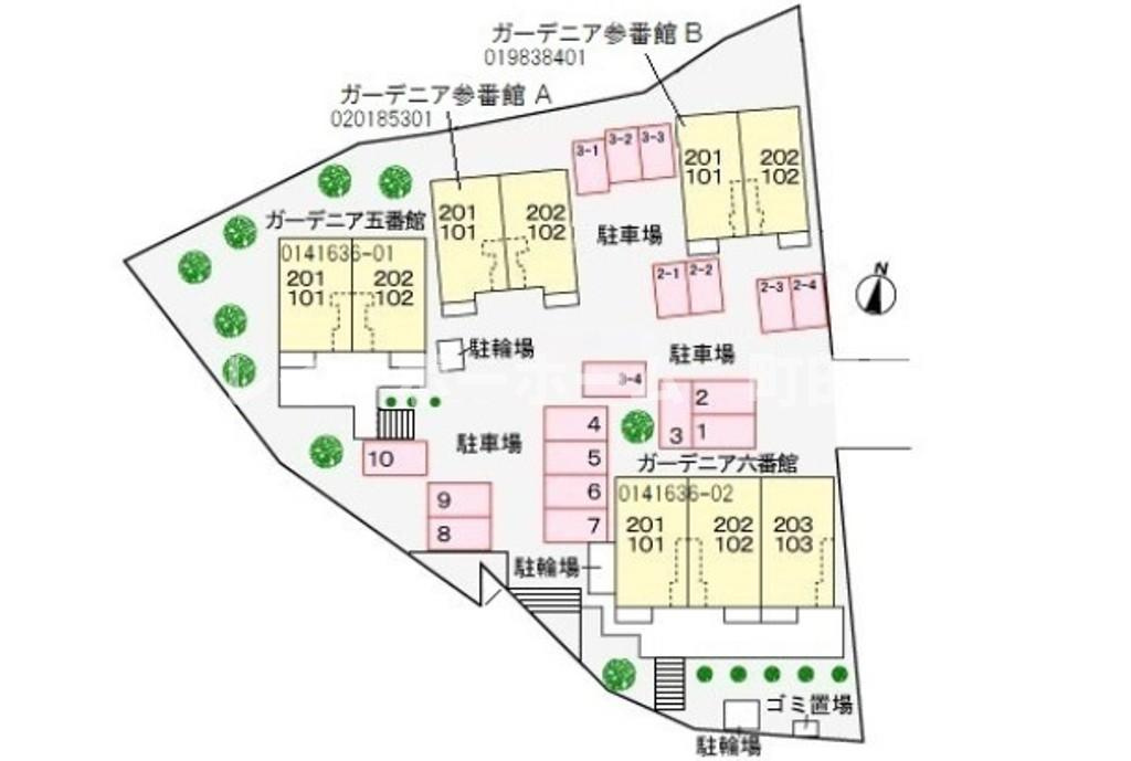 ガーデニア参番館　Ａ※初期費用分割あと払いサービス利用可能物件の区画図