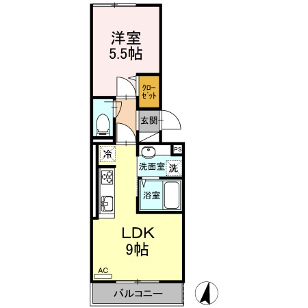 アキツ駅前ヒルトップの間取り